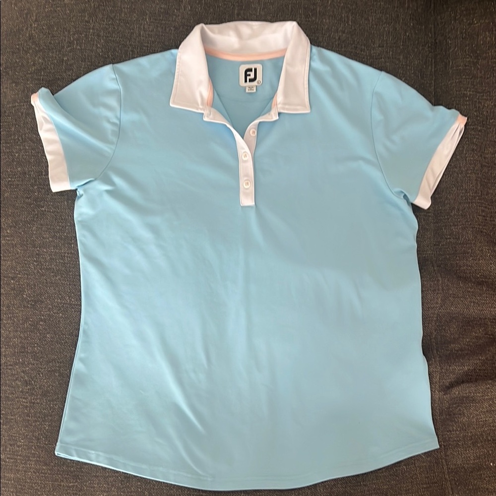 Women's FJ Footjoy Light Blue Golf Polo Shirt